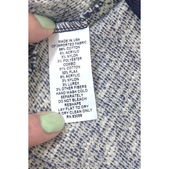 Nordstrom | DREW Asymmetrical Cardigan Grey Marbled Blue Zipper Detail Size Smal - Picture 4 of 4